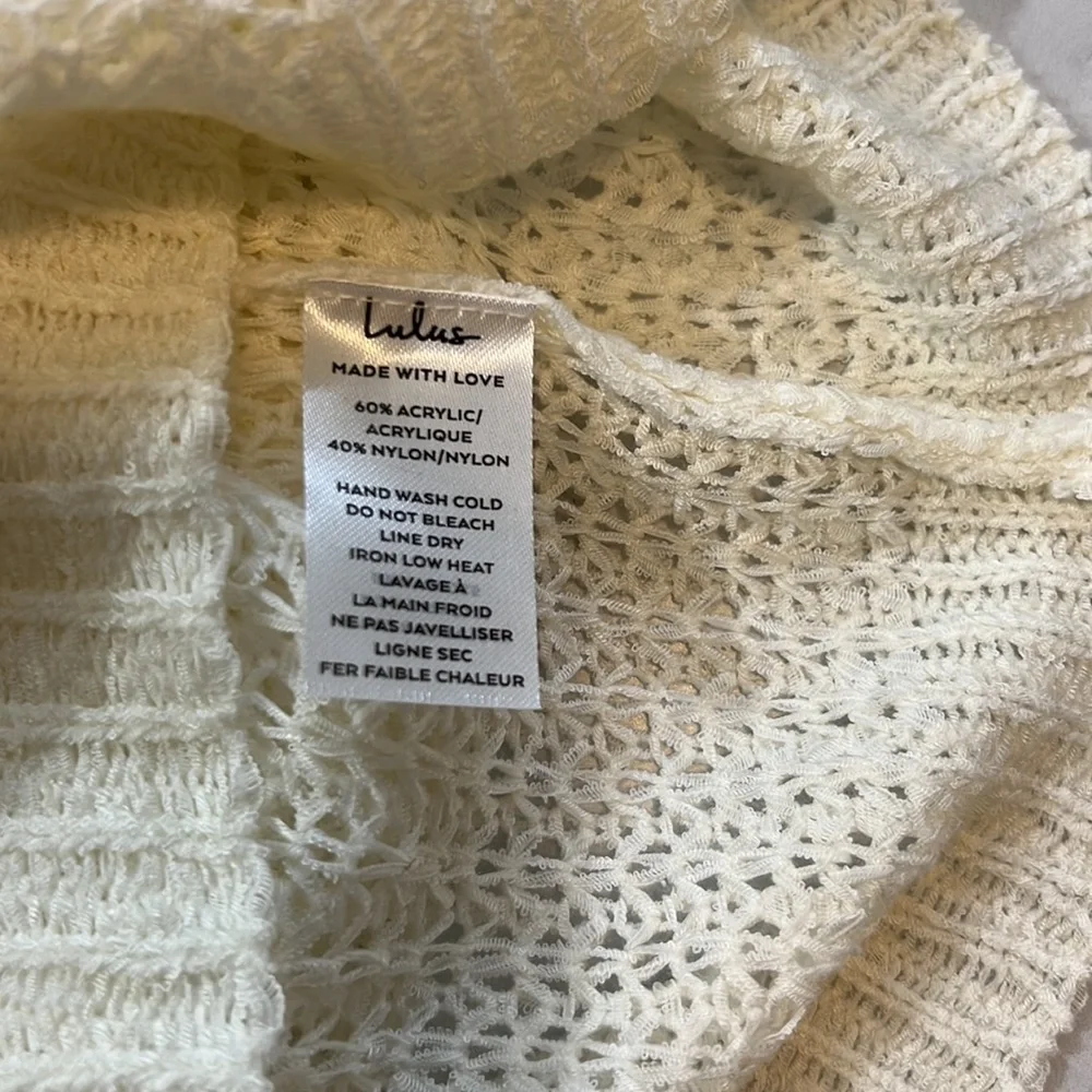 Lulus Born to Fly White Loose Knit Reversible Cropped Sweater - Picture 5 of 5